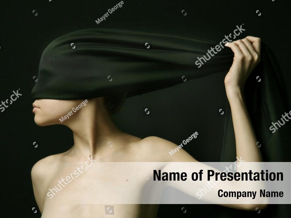 Expression Naked Woman With Black Powerpoint Template Expression Naked Woman With Black