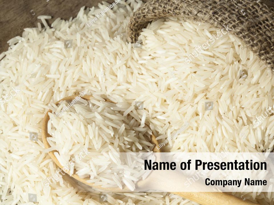 Basmati Rice Closeup Powerpoint Template Basmati Rice Closeup