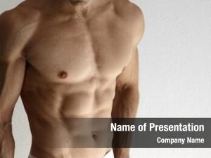 Electricity Shirtless Muscular Mechanic PowerPoint Template Electricity Shirtless Muscular