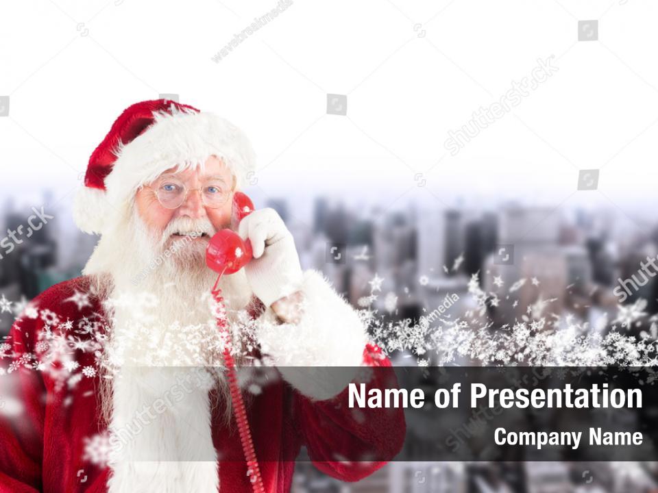 Snowflake Christmas Santa Claus Powerpoint Template Snowflake