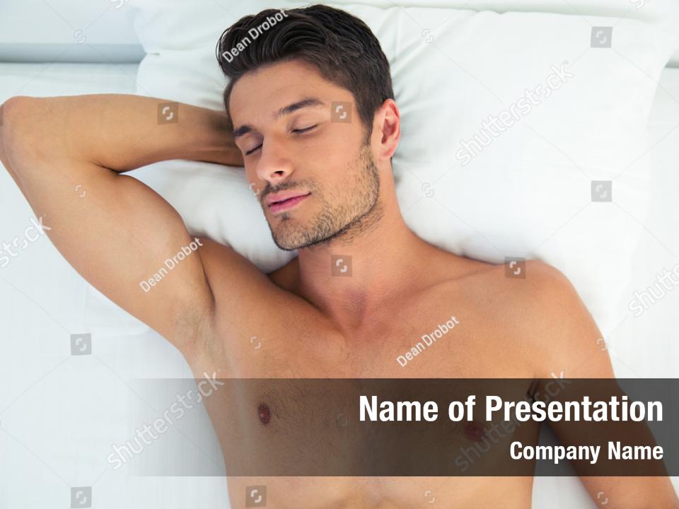 Bodybuilder Muscular Shirtless Sleeping Powerpoint Template