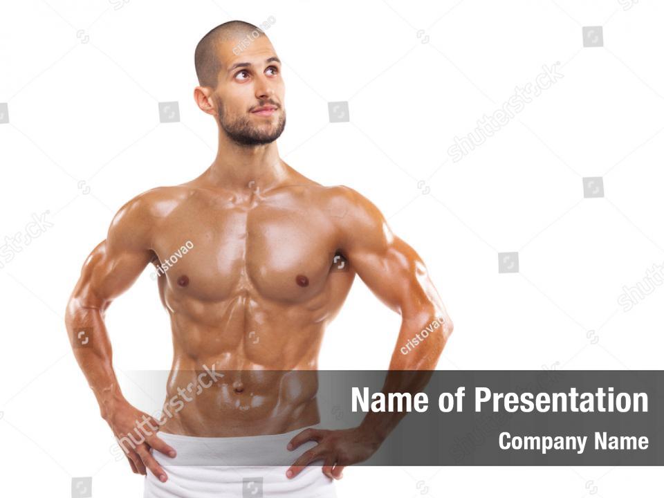 Shirtless Male Sexy Muscular Powerpoint Template Shirtless Male Sexy