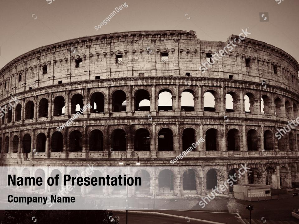 Colosseum At Night In Rome PowerPoint Template Colosseum At Night In