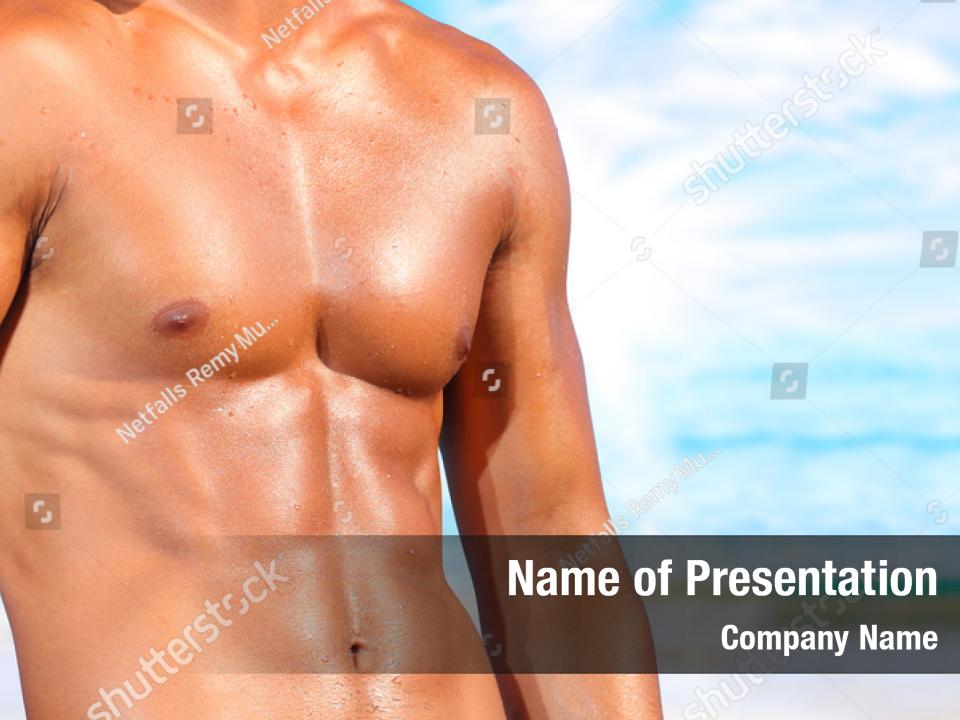 Abdominal Shirtless Male PowerPoint Template Abdominal Shirtless Male PowerPoint Background