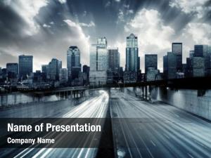 Futuristic Cityscape PowerPoint Template
