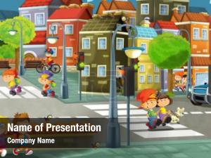 Children cartoon city  