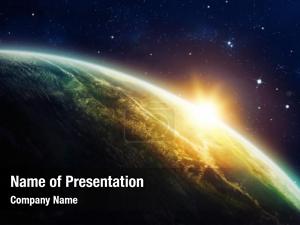 Sunrise in Space PowerPoint Template