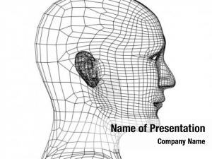 Black head person grid  PowerPoint Template