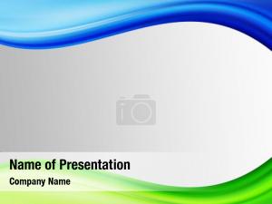 Bright Green and Blue Waves PowerPoint Template