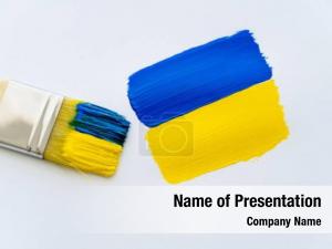Yellow and Blue Painting PowerPoint Template