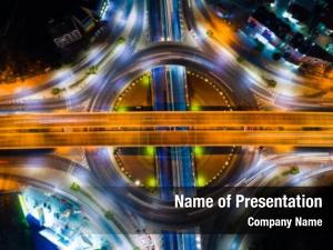 Junction On Highway PowerPoint Template