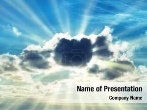 Beams Through Clouds PowerPoint Template