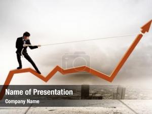 Standing image businessman graph pulling