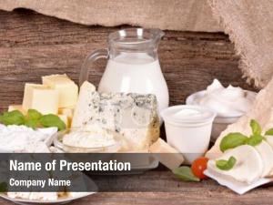 Products rural dairy wooden surface PowerPoint Template