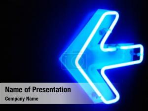 Neon Blue Arrow PowerPoint Template