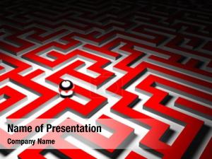 Red Maze PowerPoint Template