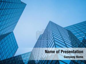 Blue Glass Skyscraper PowerPoint Template