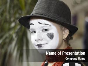 Portrait of Mime PowerPoint Template