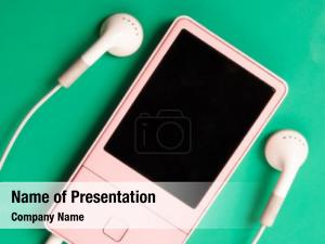 Earphones For Mp3 Player PowerPoint Template