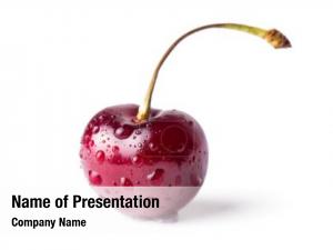 Wet Cherry Closeup PowerPoint Template