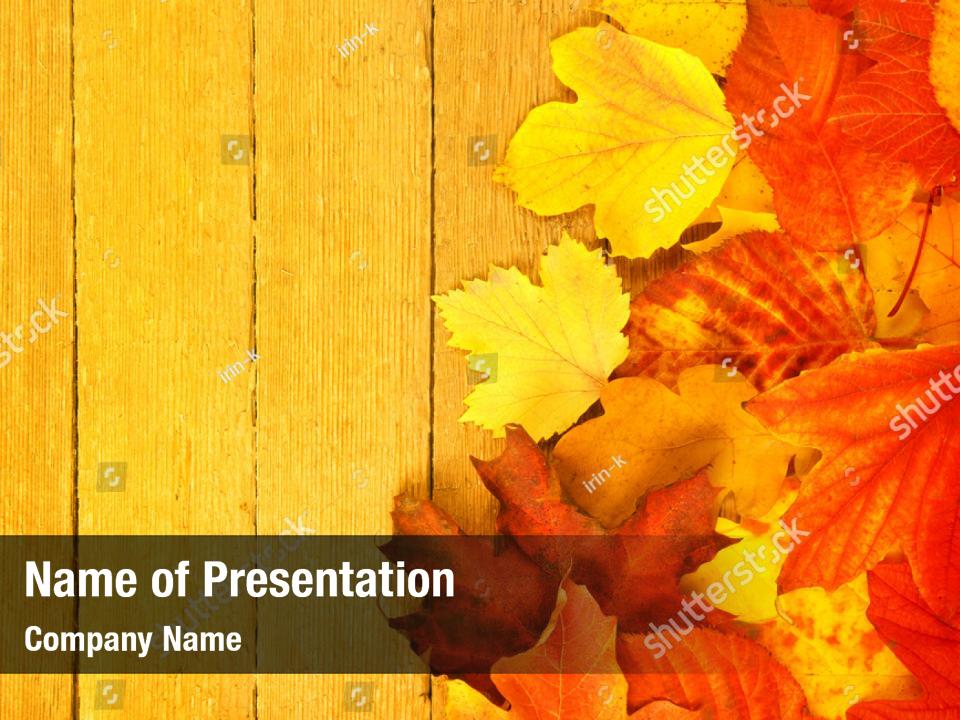 Wooden autumn leaves PowerPoint Template - Wooden autumn leaves PowerPoint  Background