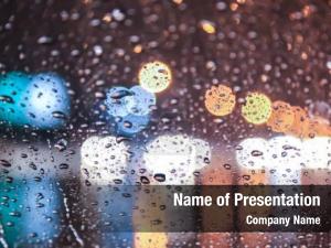 Water Drops on Car Glass PowerPoint Template