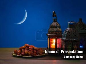 Ramadan Kareem Background with Lanterns PowerPoint Template