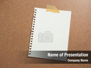 Note Paper With Adhesive Tape PowerPoint Template