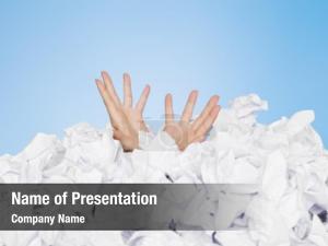 Drowning in Paper PowerPoint Template