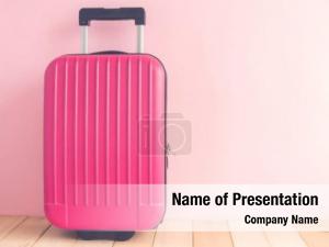 Pink Suitcase PowerPoint Template