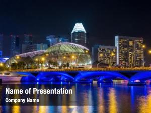 Singapore City Skyline at Night PowerPoint Template