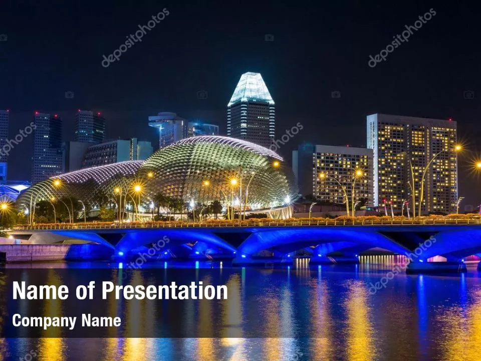 Singapore City Skyline at Night