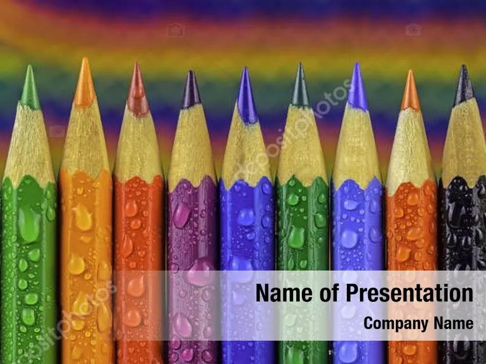 Colored Pencils with Water Drops