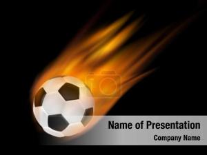 Flaming Football PowerPoint Template