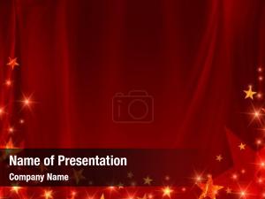 Golden Stars on Red PowerPoint Template