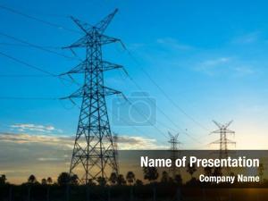 Electric Power Line PowerPoint Template