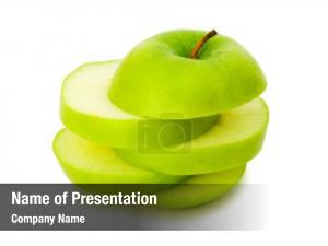 Sliced Green Apple PowerPoint Template