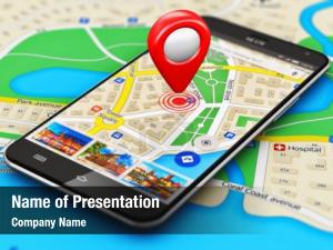 GPS Navigation Map PowerPoint Template