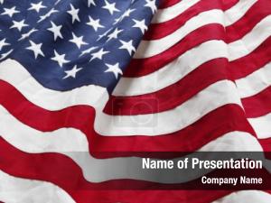 Closeup Photo of USA Flag PowerPoint Template