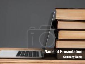 Computer or Books PowerPoint Template