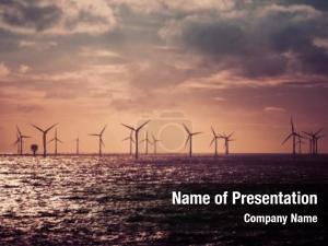 North Sea Windmills PowerPoint Template