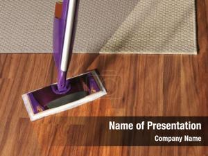 Wood Floor Cleaning with Mop PowerPoint Template