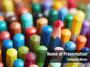 Bunch of Colored Pencils PowerPoint Template