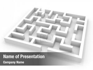 White Square Maze PowerPoint Template