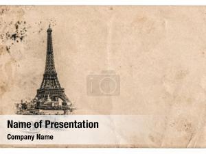 Eiffel Tower Vintage Postcard Style PowerPoint Template
