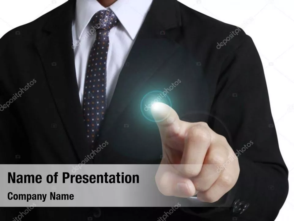 Hand Pushing Touch Screen Button