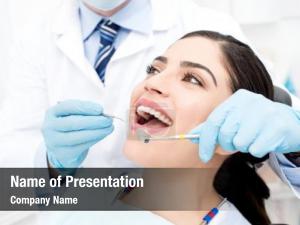 Patient young female receiving dental