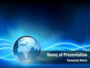 Abstract Blue With Globe PowerPoint Template