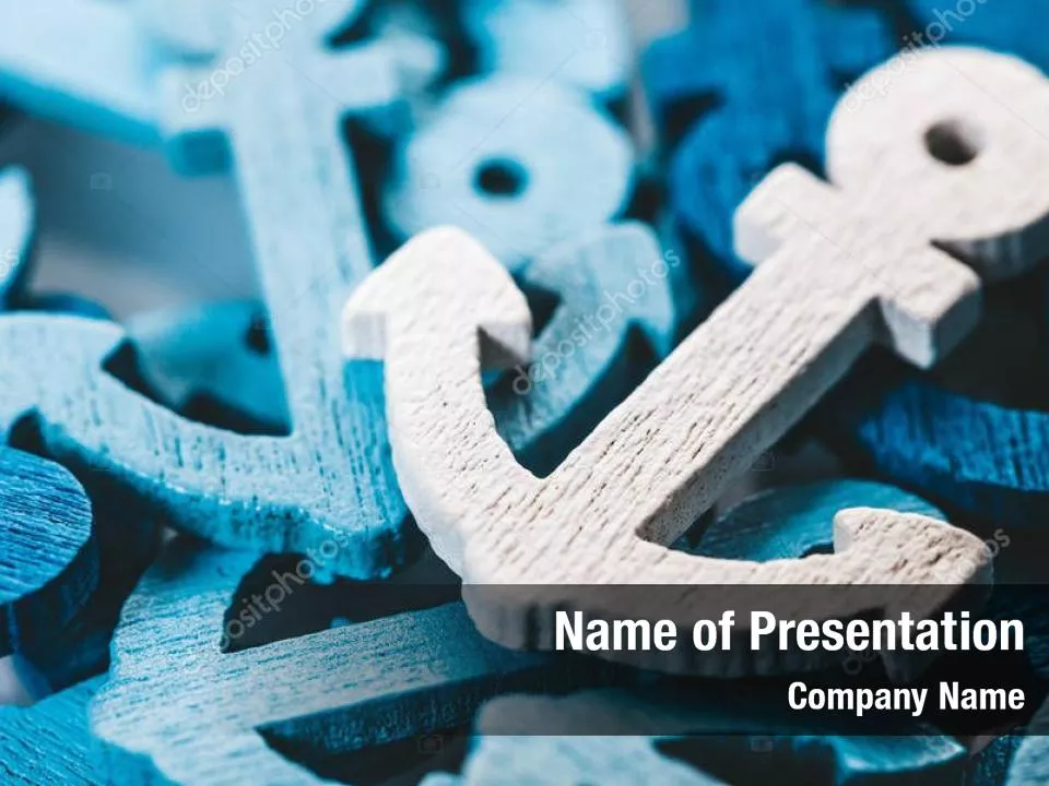 White Anchors on Navy Blue Background