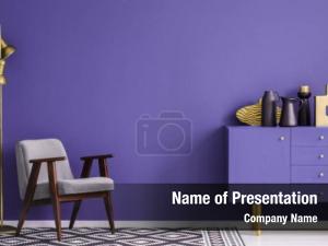 Interior In Violet PowerPoint Template